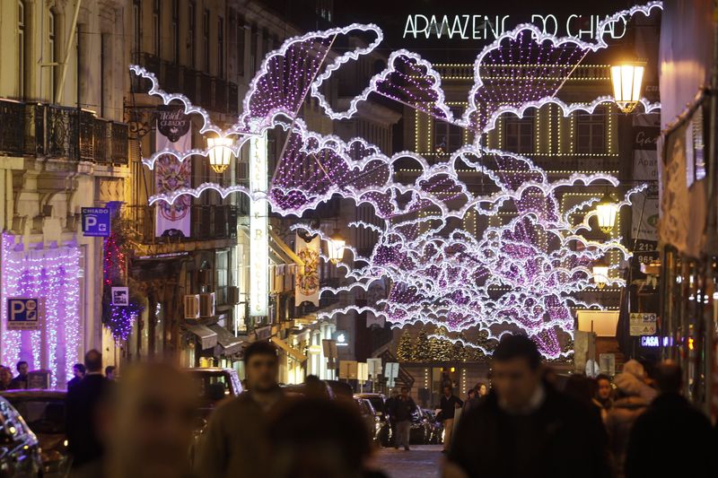 Lisboa – Luzes de Natal na zona da baixa em Lisboa